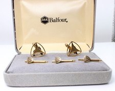 Vintage Balfour MOPAR Dodge Fratzog Cufflinks Shirt Studs Tuxedo Set Gold Filled picture
