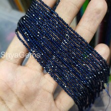AAA Natural Blue Sapphire Gemstone Beads, Genuine Natural Sapphire Beads, 2mm picture
