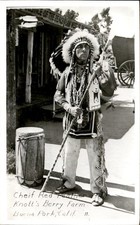 Buena Park CA Chief Red Feather c1940s-50s Real Photo Vintage Postcard bhn picture