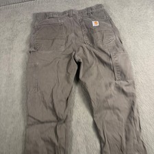 Carhartt Mens Relaxed Fit Carpenter Pants Gray Utility Workwear 32x34 9450 picture