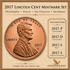 2017 P D S S Lincoln Shield Cent Penny Set Enhanced Unc Proof BU US 4 Coin Lot picture