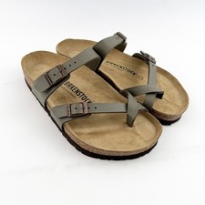 Birkenstock Mayari Birko-Flor/Birkibuc Leather Sandals Stone/Mocha/Black US6-12 picture