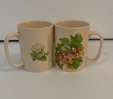 Pair of Vintage Otagiri Japan Cream-Colored Rabbit Ceramic Coffee Mugs picture