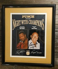 LARRY HOLMES & ANGELO DUNDEE Signed 8X10 Color Photo Boxing Legends Punch Cigars picture