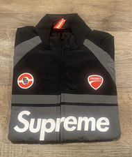 Supreme x Ducati Men's Colorblock Puffer Jacket Full Zip Black/Gray Size L picture