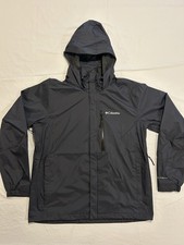 Columbia Men’s Black Hooded Full Zip Nylon Jacket, Size L Regular Fit picture