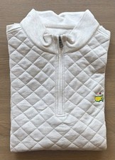 2026 Men's Masters Clubhouse Collection Medium Ivory Quilt 1/4 Zip Augusta Golf picture