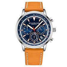 Stuhrling 44 mm Muscle Movement Chronograph 9.5 mm Leather Strap Men's Watch picture