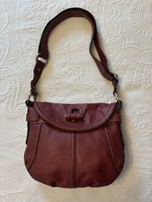 Fossil Fifty Four Burgundy Leather Purse Shoulder Bag picture