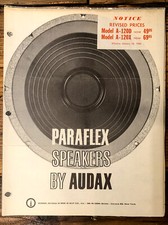 Audax ParaFlex Speakers A-120 A-150 A-18- A-35 A-60M CA-100H 3pg Booklet *Orig* picture