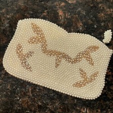 Vantage  LA REGALE White  Beads Clutch Purse Perfectly  Clean picture