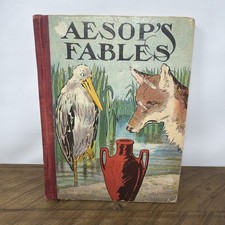 Aesops Fables Donohue & Co Rare Antique 1930s Hardcover Brown Paper picture