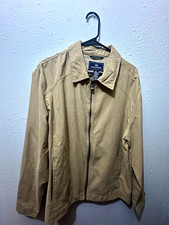 Dockers Men’s Beige Twill Full Zip Short Jacket, Button Accents, Size M picture