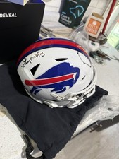 Thurman Thomas Signed Buffalo Bills Football mid Helmet NFL Original Autograph picture