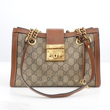GUCCI Padlock GG Shoulder Bag Small 498156 GG Supreme Canvas 001998 Auth #55436A picture