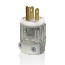 Leviton 8215-PLC Straight Blade Plug 15A 125V Hospital Grade 5-15P Transparent picture
