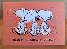 American Greetings Birthday Card with Envelope 5 x 7 Peanuts Snoopy Dance picture