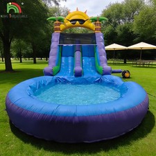 26FT Commercial Inflatable Water Slide with Climbing Wall Double Lane & Blower picture