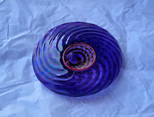 DALE CHIHULY SIGNED SMALL BLUE PERSIAN GLASS VESSEL  SEAFORM 4.3/4