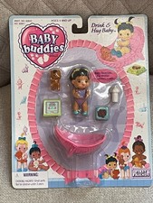 RARE VINTAGE 1994 KENNER BABY BUDDIES DRINK & HUG BABY MINI DOLL PLAYSET NEW picture