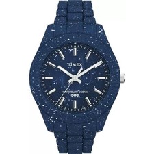 Timex Men's Watch Waterbury Ocean Quartz Blue Resin Case Bracelet TW2V37400JR picture
