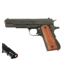 Denix 1911 A1 Field Strippable Non-Firing Prop Gun, Dark Wood Grips Ejecting Mag picture