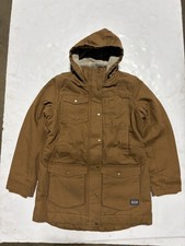Duluth Trading Women's Superior Fire Hose Parka Medium Brown Hooded Insulated NW picture