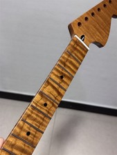 Custom 24.75inch scale 22 Fret Roasted Flame maple Electric guitar neck part picture