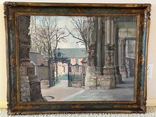 THERESE CLEMENT (1889 - 1984) - LISTED FRENCH ARTIST - CHARTRES OIL ON BOARD picture