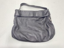 Furla Black Pebbled Leather Hobo Shoulder Bag Made in Italy Vintage picture