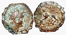 Scarce Seleukid Kingdom Antiochos VI Serrated AE18 Panther  picture
