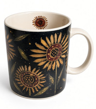  Vintage 2001 Lang & Wise Primitives Sunflowers Mug Susan Winget Country Folk Ar picture