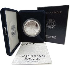 1994 P American Silver Eagle Proof $1 Coin Collectible OGP COA picture