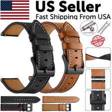 18mm 20mm 22mm Classic Genuine Leather Watch Band Strap Quick Release Wristband picture