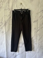 VTG EARLY 200S CALVIN KLEIN HIGH RISE STRAIGHT STRETCH PANT BLACK WOMENS 10 picture