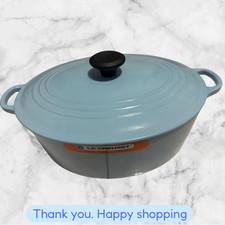 Le Creuset # 31 Oval Dutch Oven With Lid Sky Blue #26089 | 6.75qt NEW SHIPPING picture