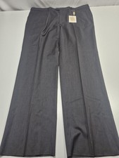 Manzini Dress Pants Mens 36x36 Charcoal Gray Super 120s Wool Pleated Italy NWT picture
