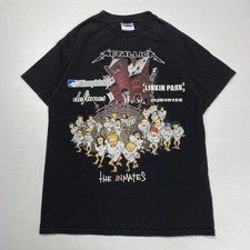 Vtg Metallica Mens T-Shirt Black 2003 Summer Sanitarium Graphic Band Music picture