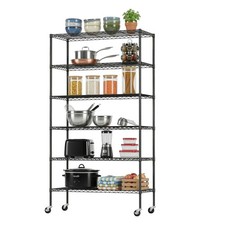 Wire Shelving Unit with Wheels Steel 6 Tier Heavy Duty Layer Rack 18x45x82 inch picture