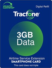 TracFone 3GB Data Prepaid Add On Refill Card, Only For Smartphones. Same Day picture