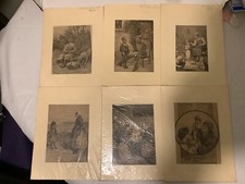 Antique B&W Illustrated Print By W H C Groome  picture