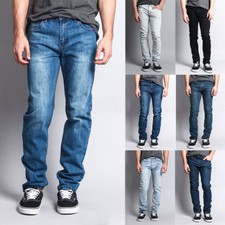 Victorious Men's Premium Washed Denim Pants Skinny Fit Stretch Jeans - DL1004 picture