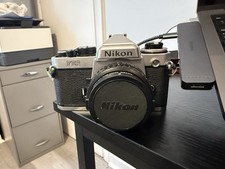 Nikon FE2 Silver Vintage 35mm Film SLR Camera w/ 50mm f/1.8  TESTED WORKING picture