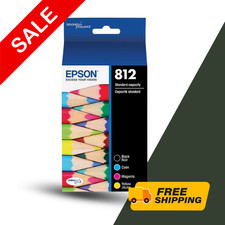 Epson T812 Ink Cartridges 4 Pack Black Color Standard Yield T812120-BCS Genuine picture