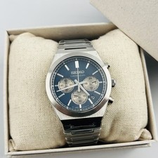 SEIKO Essentials SSB453 Blue Dial Stainless Steel Men's Quartz Watch New/Box picture