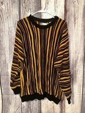 Vintage 90s BACHRACH Tundra Coogi Cosby Style Colorful Textured L Sweater picture
