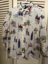 Talbots Petites 2XP  Long Sleeve Button-Up Blouse with London City Graphics  picture