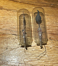 2 Antique Violet Ray Vacuum Electrotherapy Glass Electrode Tubes Quack Medical picture
