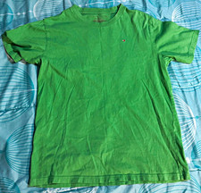 Tommy Hilfiger Boys L Green Crew Neck Short Sleeve Cotton Logo T-Shirt picture