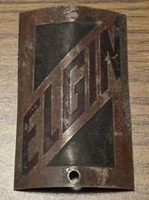 Vintage ELGIN Bicycle Bike Badge Original Metal Label Collectible  picture